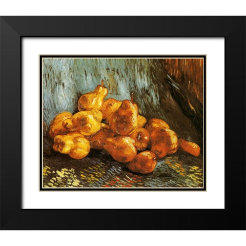 Pears Black Modern Wood Framed Art Print with Double Matting by Van Gogh, Vincent
