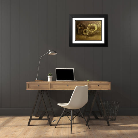 Still Life With Three Birds Nests Black Modern Wood Framed Art Print with Double Matting by Van Gogh, Vincent