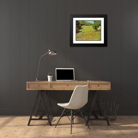 Sunny Lawn In Public Park Black Modern Wood Framed Art Print with Double Matting by Van Gogh, Vincent