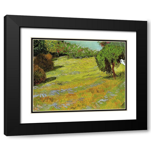 Sunny Lawn In Public Park Black Modern Wood Framed Art Print with Double Matting by Van Gogh, Vincent