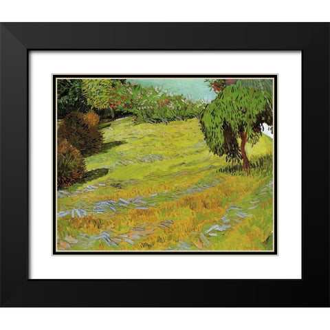 Sunny Lawn In Public Park Black Modern Wood Framed Art Print with Double Matting by Van Gogh, Vincent