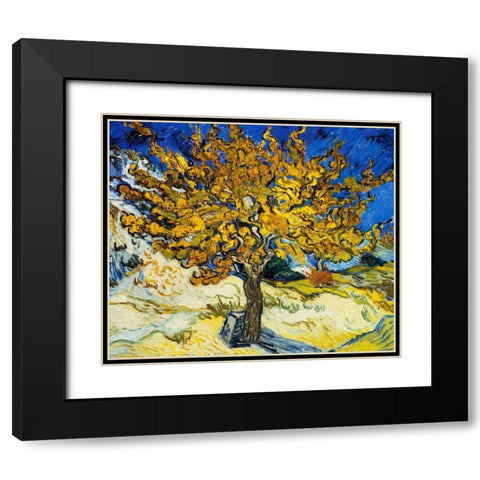 The Mulberry Tree 1889 Black Modern Wood Framed Art Print with Double Matting by Van Gogh, Vincent