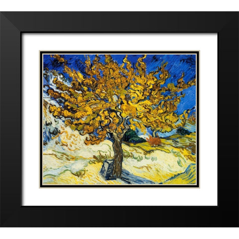 The Mulberry Tree 1889 Black Modern Wood Framed Art Print with Double Matting by Van Gogh, Vincent