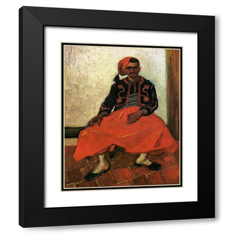 The Seated Zouave Black Modern Wood Framed Art Print with Double Matting by Van Gogh, Vincent