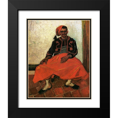 The Seated Zouave Black Modern Wood Framed Art Print with Double Matting by Van Gogh, Vincent