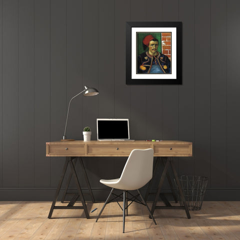 The Zouave Black Modern Wood Framed Art Print with Double Matting by Van Gogh, Vincent