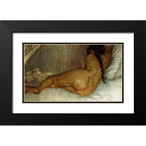 Back Nude Woman Reclining Black Modern Wood Framed Art Print with Double Matting by Van Gogh, Vincent
