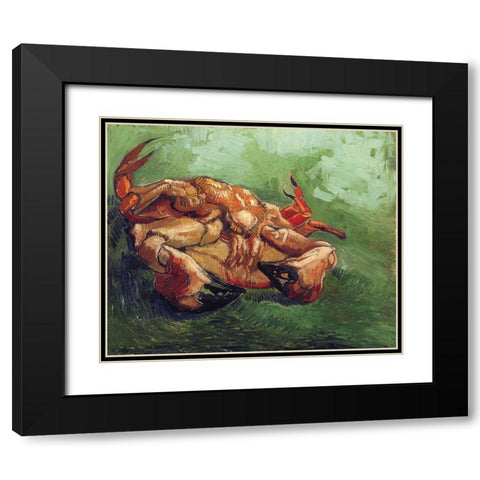 Crab On His Back Black Modern Wood Framed Art Print with Double Matting by Van Gogh, Vincent