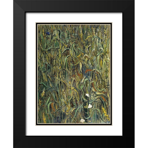 Ears Of Wheat Black Modern Wood Framed Art Print with Double Matting by Van Gogh, Vincent