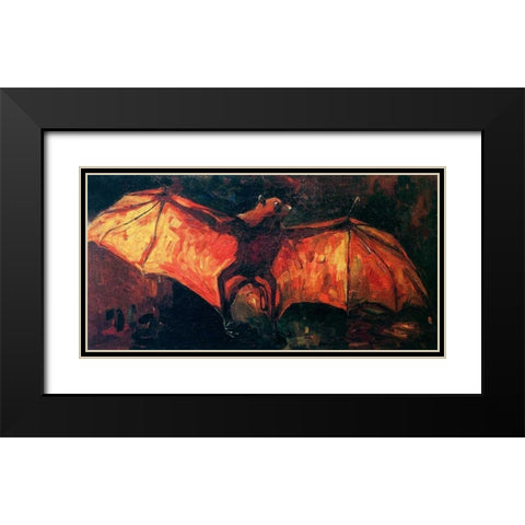Flying Fox Black Modern Wood Framed Art Print with Double Matting by Van Gogh, Vincent