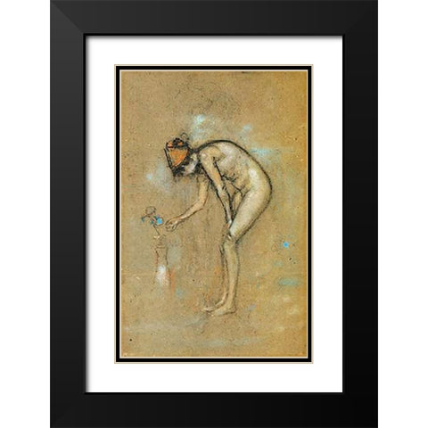 A Violet Note 1885 Black Modern Wood Framed Art Print with Double Matting by Whistler, James McNeill