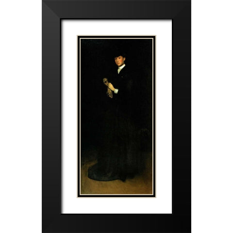 Arrangement In Black Portrait Of Mrs Cassatt 1883 Black Modern Wood Framed Art Print with Double Matting by Whistler, James McNeill