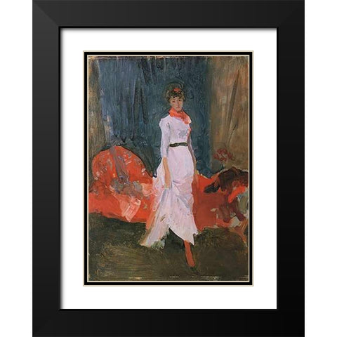Arrangement In Pink Red And Purple 1883 Black Modern Wood Framed Art Print with Double Matting by Whistler, James McNeill