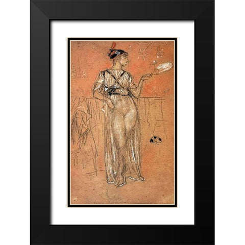 Black And Red 1892 Black Modern Wood Framed Art Print with Double Matting by Whistler, James McNeill