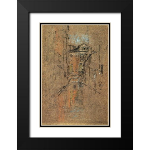 Canal 1879 Black Modern Wood Framed Art Print with Double Matting by Whistler, James McNeill