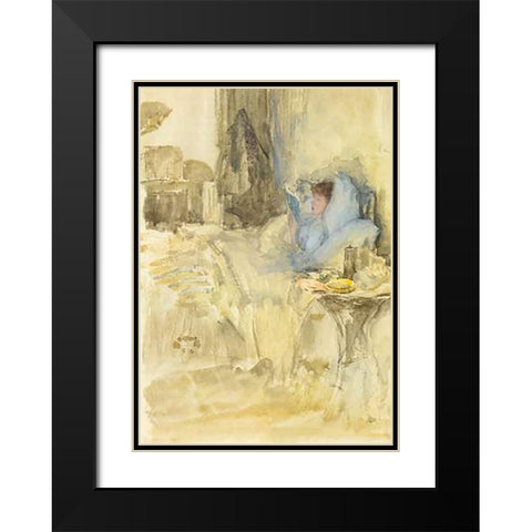 Convalescent Or Petit Dejeuner Note In Opal 1883 Black Modern Wood Framed Art Print with Double Matting by Whistler, James McNeill