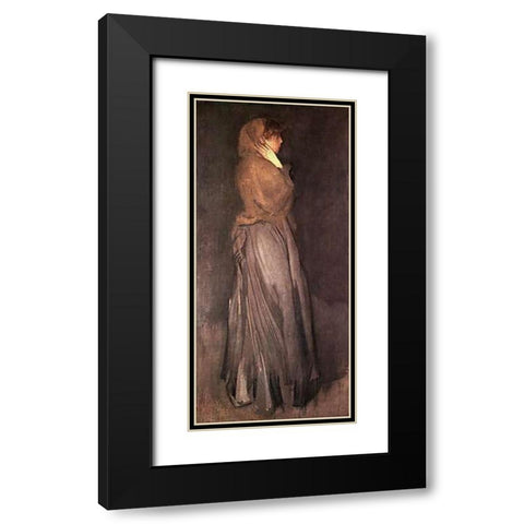 Effie Dean Black Modern Wood Framed Art Print with Double Matting by Whistler, James McNeill