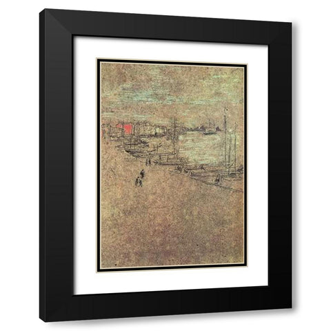 From The Cafe Orientale 1879 Black Modern Wood Framed Art Print with Double Matting by Whistler, James McNeill