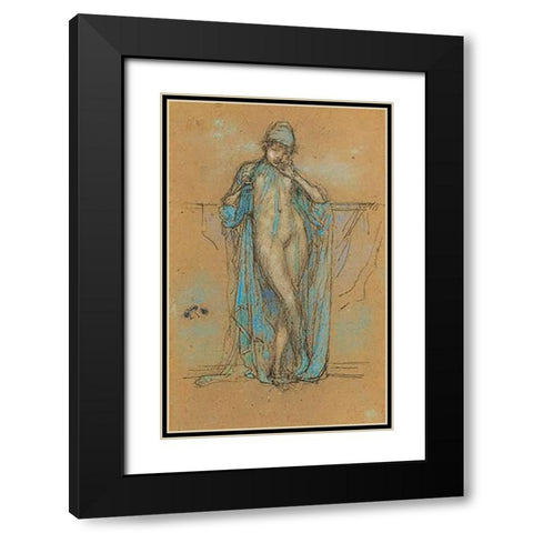 Harmony In Blue And Violet Black Modern Wood Framed Art Print with Double Matting by Whistler, James McNeill