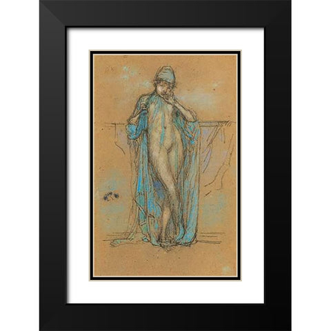 Harmony In Blue And Violet Black Modern Wood Framed Art Print with Double Matting by Whistler, James McNeill