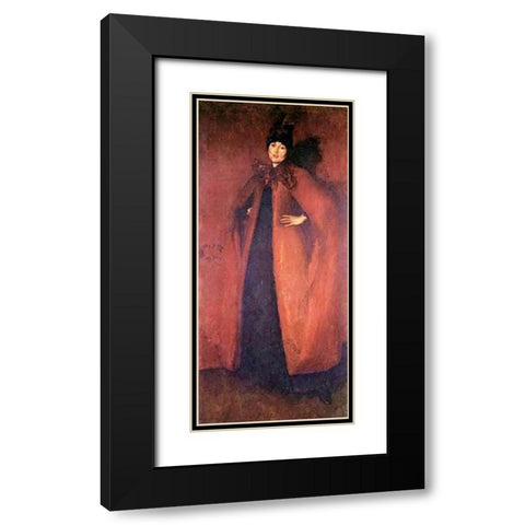 Harmony In Red Black Modern Wood Framed Art Print with Double Matting by Whistler, James McNeill