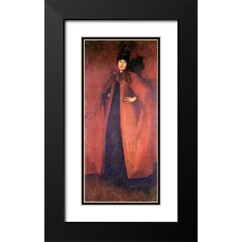 Harmony In Red Black Modern Wood Framed Art Print with Double Matting by Whistler, James McNeill
