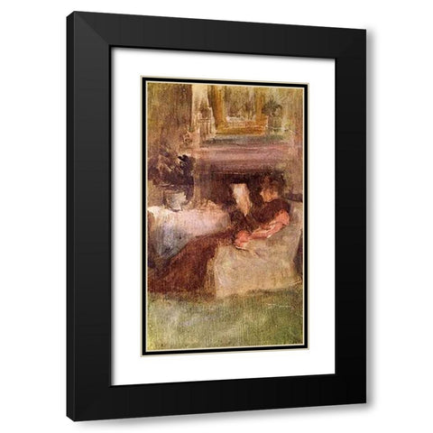 Miss Ethel Philip Black Modern Wood Framed Art Print with Double Matting by Whistler, James McNeill
