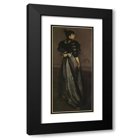 Mother Of Pearl And Silver The Andalusian 1888 Black Modern Wood Framed Art Print with Double Matting by Whistler, James McNeill