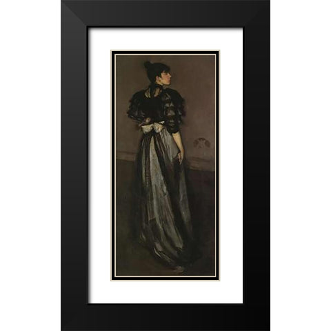 Mother Of Pearl And Silver The Andalusian 1888 Black Modern Wood Framed Art Print with Double Matting by Whistler, James McNeill