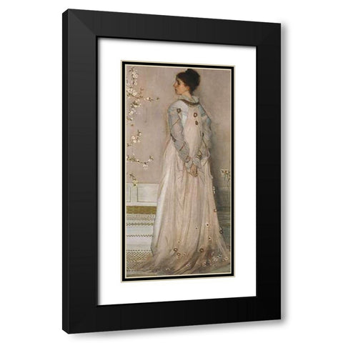 Mrs Frances Leyland Black Modern Wood Framed Art Print with Double Matting by Whistler, James McNeill