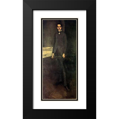 Portrait Of George W Vanderbilt 1897 Black Modern Wood Framed Art Print with Double Matting by Whistler, James McNeill