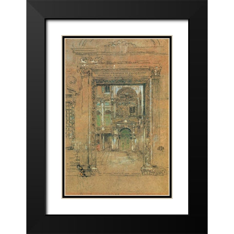 San Giovanni Apostolo Et Evangelistae 1880 Black Modern Wood Framed Art Print with Double Matting by Whistler, James McNeill
