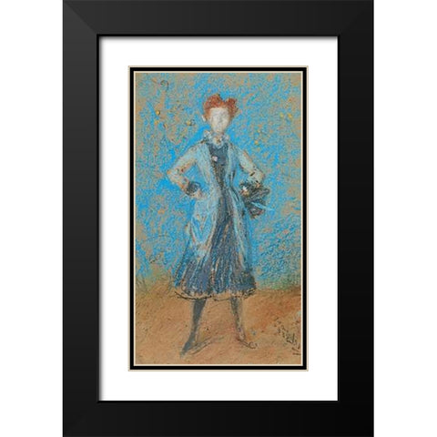 The Blue Girl 1872 Black Modern Wood Framed Art Print with Double Matting by Whistler, James McNeill