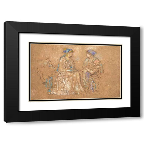 The Conversation 1890 Black Modern Wood Framed Art Print with Double Matting by Whistler, James McNeill