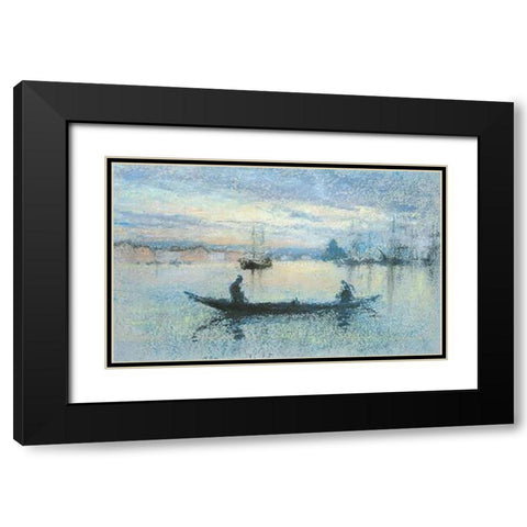The Guidecca Note In Flesh Color Black Modern Wood Framed Art Print with Double Matting by Whistler, James McNeill