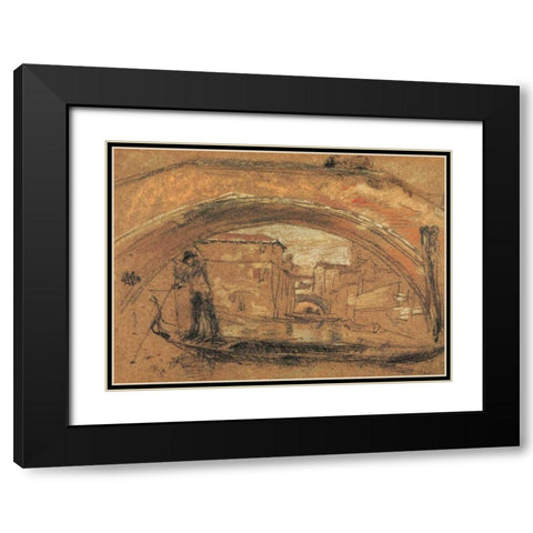 The Old Bridge Winter 1879 Black Modern Wood Framed Art Print with Double Matting by Whistler, James McNeill