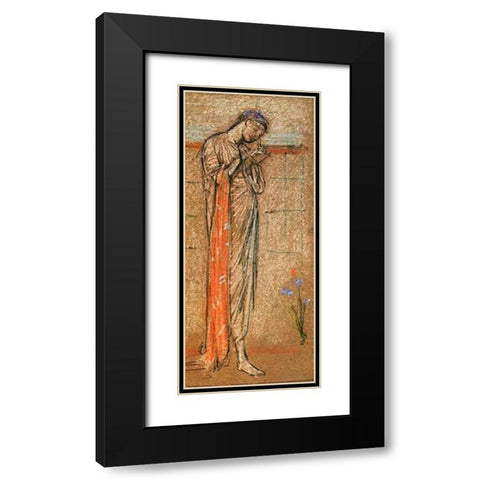 The Purple Iris 1870 Black Modern Wood Framed Art Print with Double Matting by Whistler, James McNeill