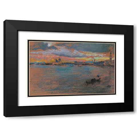 The Storm Sunset 1879 Black Modern Wood Framed Art Print with Double Matting by Whistler, James McNeill