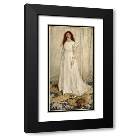 The White Girl Black Modern Wood Framed Art Print with Double Matting by Whistler, James McNeill