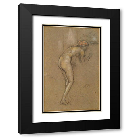 Writing On The Wall 1890 Black Modern Wood Framed Art Print with Double Matting by Whistler, James McNeill