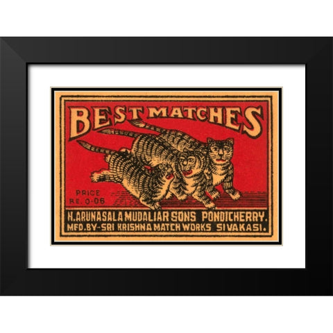 Three Tiger - Best Matches Black Modern Wood Framed Art Print with Double Matting by Phillumenart
