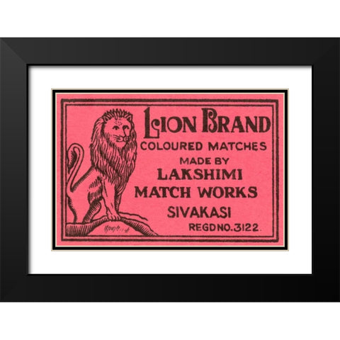Lion Brand Coloured Matches Black Modern Wood Framed Art Print with Double Matting by Phillumenart