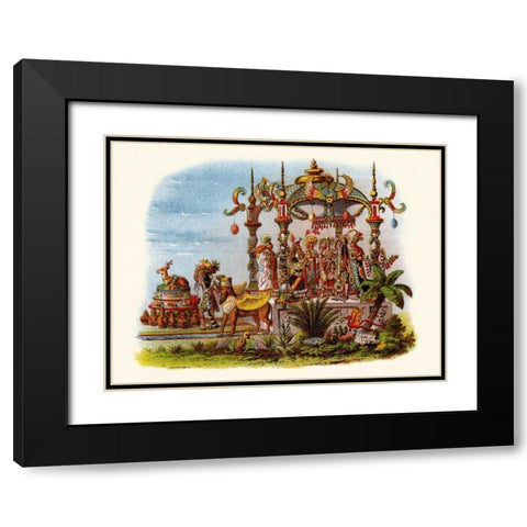 Marriage - Mardi Gras Parade Float Design Black Modern Wood Framed Art Print with Double Matting by Unknown