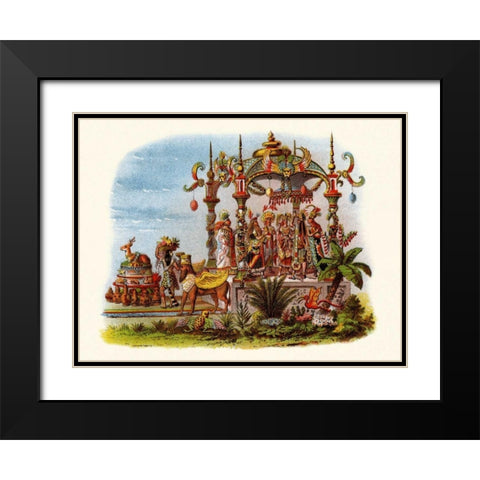 Marriage - Mardi Gras Parade Float Design Black Modern Wood Framed Art Print with Double Matting by Unknown