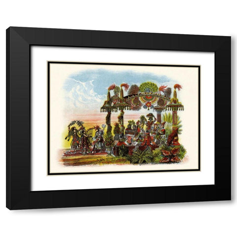 Feast - Mardi Gras Parade Float Design Black Modern Wood Framed Art Print with Double Matting by Unknown