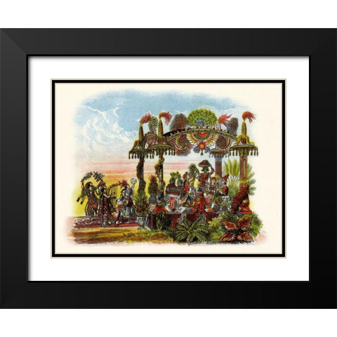 Feast - Mardi Gras Parade Float Design Black Modern Wood Framed Art Print with Double Matting by Unknown