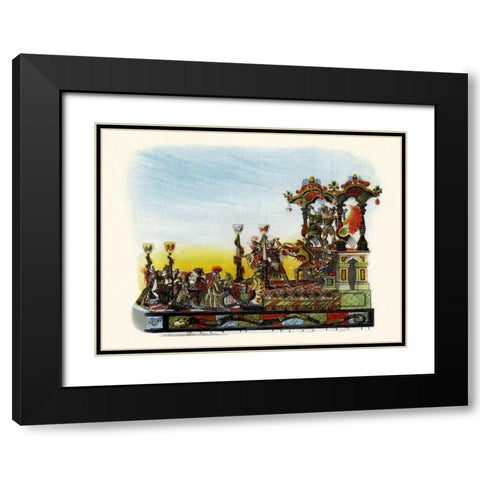 Theatre - Mardi Gras Parade Float Design Black Modern Wood Framed Art Print with Double Matting by Unknown