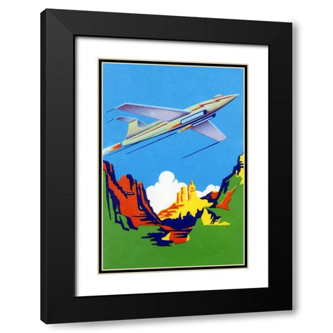Jet Broom Label Black Modern Wood Framed Art Print with Double Matting by Unknown