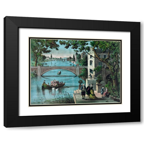 Reception of Benjamin Franklin in France Black Modern Wood Framed Art Print with Double Matting by Brothers, Charles
