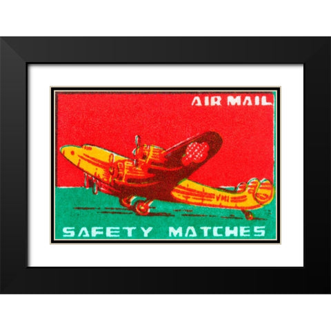 Air Mail Safety Matches Black Modern Wood Framed Art Print with Double Matting by Unknown